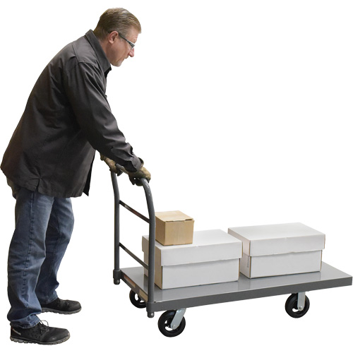 Platform Truck, 48" L x 24" W, 2000 lbs. Capacity, Rubber Casters Cam Industrial