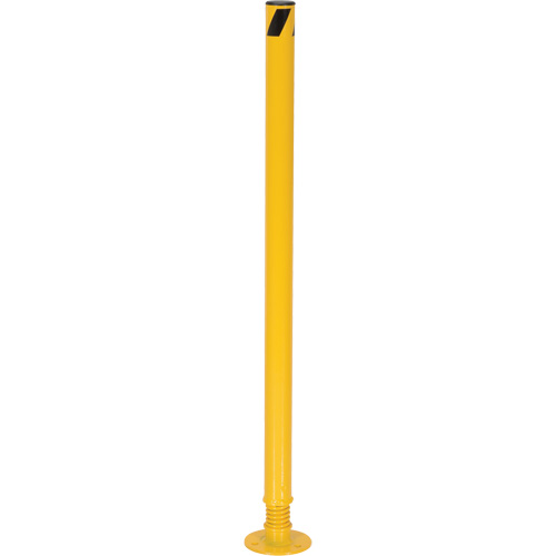 Spring Loaded Bollard, Steel, 42" H x 2-1/8" W, Yellow Cam Industrial