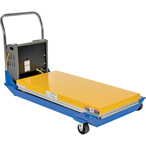 DC Powered & Manual Scissor Lift Table, Steel, 48" L x 24" W, 1000 lbs. Capacity Cam Industrial