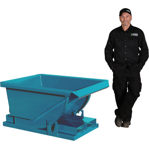 Extra Heavy-Duty Self-Dumping Hopper, Steel, 1/3 cu.yd., Blue Cam Industrial