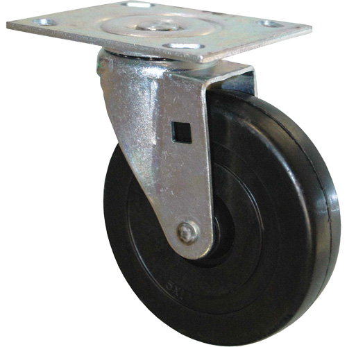 Roulette pivotante en caoutchouc pour chariot &agrave; plateforme Cam Industrial