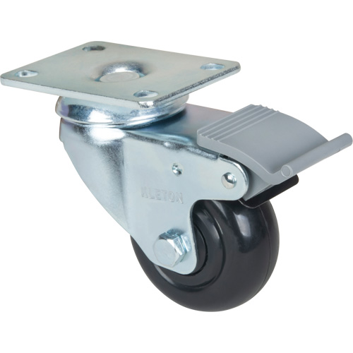 Roulette, Pivotant avec frein, 3" (76,2 mm), Polyol&eacute;fine, 250 lb (113,4 kg) Cam Industrial