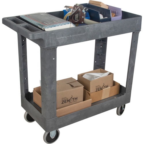 Chariot utilitaire pour l'entretien, 2 tiers, 16-1/2" x 32-1/2" x 34-1/2", Capacit&eacute; 550 lb Cam Industrial