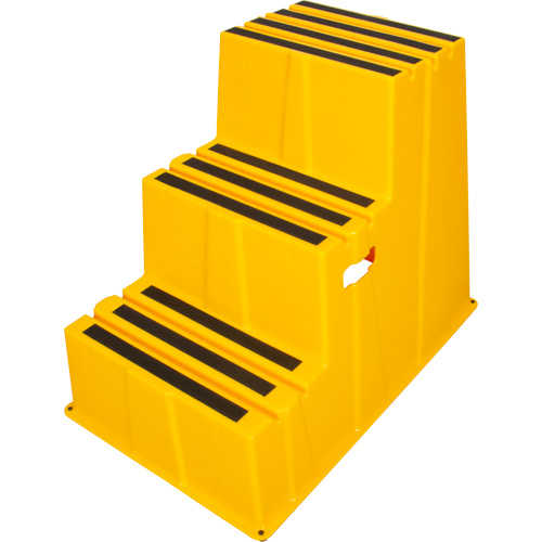 Industrial Step Stool, 3 Steps, 34-13/16" x 22-7/16" x 28-1/2" High Cam Industrial
