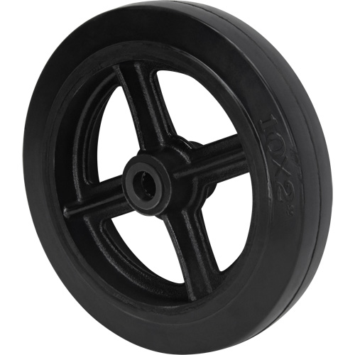 Mold-On Rubber Wheel, 10" (254 mm) Dia. x 2" (50.8 mm) W, 948 lbs. (430 kg) Capacity Cam Industrial