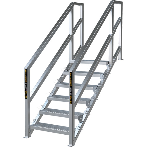SmartStairs 6-10 Steps Modular Construction Stair System, 75" H Cam Industrial