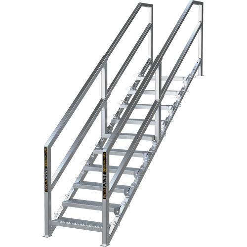 SmartStairs 6-10 Steps Modular Construction Stair System, 75" H Cam Industrial