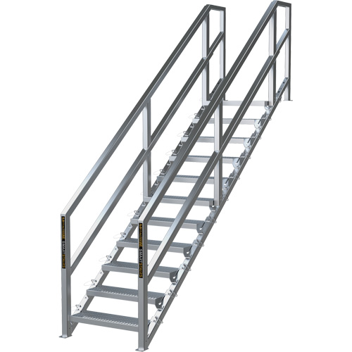 SmartStairs 11-16 Steps Modular Construction Stair System, 120" H Cam Industrial