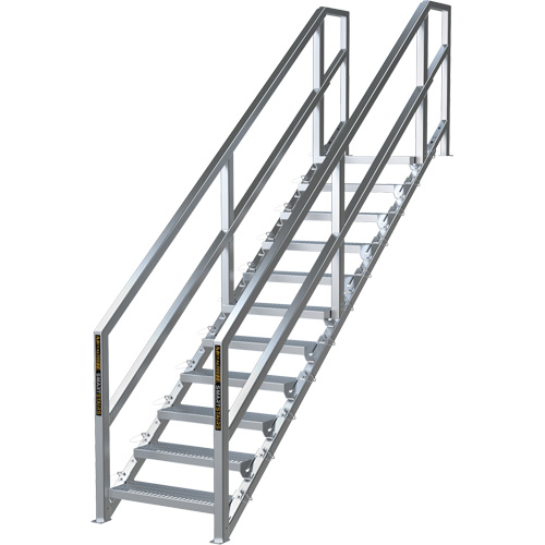 SmartStairs 11-16 Steps Modular Construction Stair System, 120" H Cam Industrial