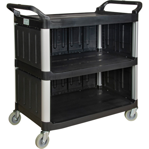 Utility Cart, 3 Tiers, 19-3/4" x 37-1/2" x 40-1/4", 250 lbs. Capacity Cam Industrial