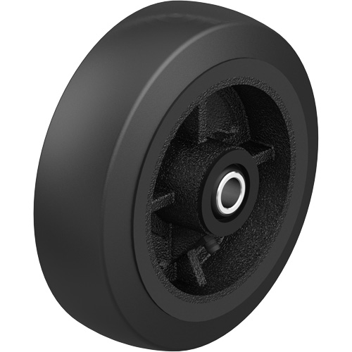 Black Rubber on Black Cast Iron Core Wheel, 12" (304.8 mm) Dia. x 2-1/2" (64 mm) W, 396.8 lbs. (180 kg) Capacity Cam Industrial