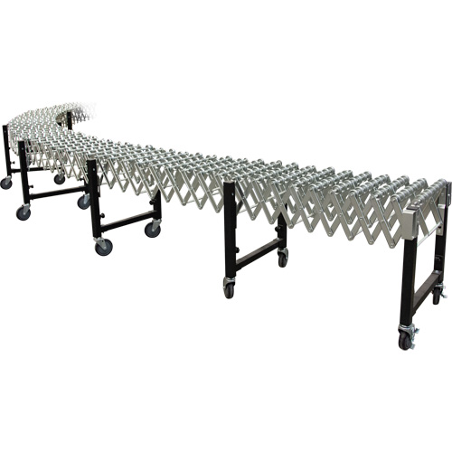 Expandable Conveyor, 18" W x 12' L, 200 lbs. per lin. ft. Capacity Cam Industrial