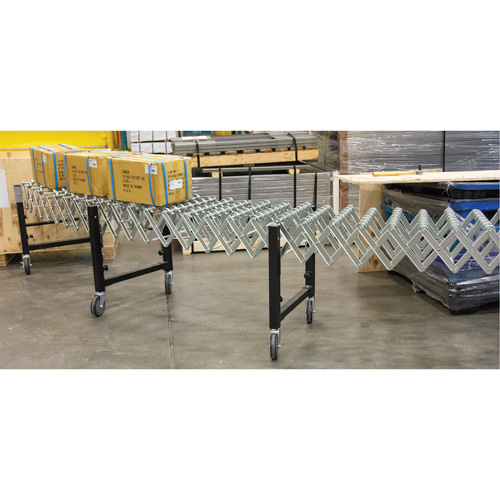 Expandable Conveyor, 18" W x 12' L, 200 lbs. per lin. ft. Capacity Cam Industrial