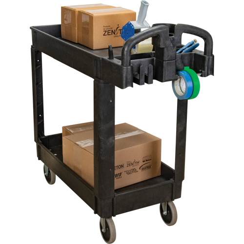 Utility Cart, 2 Tiers, 17-1/8" x 33-1/2" x 37-5/8", 550 lbs. Capacity Cam Industrial