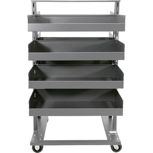Double-Sided Heavy Duty A-Frame Cart with 8 Large Lipped Trays, 38" x 30" x 63", 2500 lbs. Capacity Cam Industrial