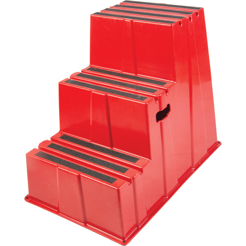 Industrial Step Stool, 3 Steps, 34-13/16" x 22-7/16" x 28-1/2" High Cam Industrial