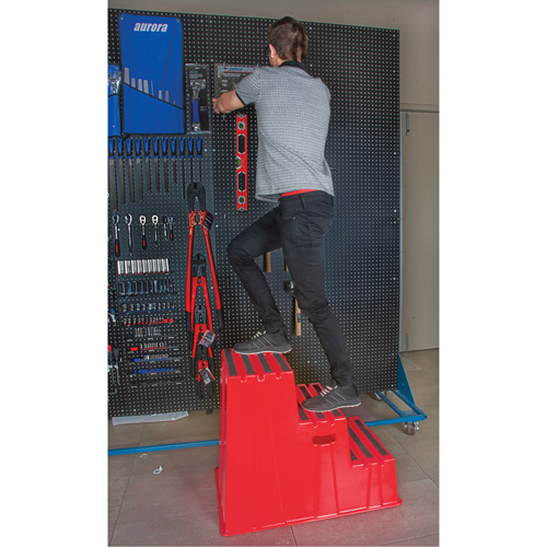 Industrial Step Stool, 3 Steps, 34-13/16" x 22-7/16" x 28-1/2" High Cam Industrial