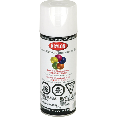 Industrial Acryli-Quik Lacquer, White, Semi-Gloss, 12 oz., Aerosol Can Cam Industrial