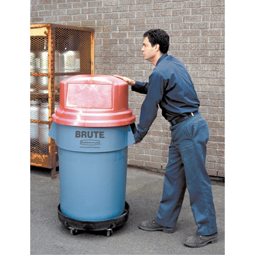 Waste Container Dolly, Polyethylene, Black Cam Industrial