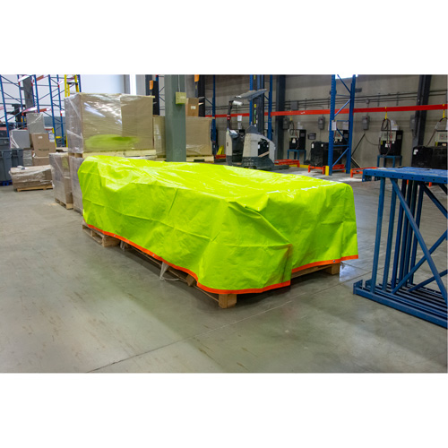 High-Visibility Heavy-Duty Woven Tarp, Polyethylene, Green/Orange, 16' x 20' x 12 mils Cam Industrial