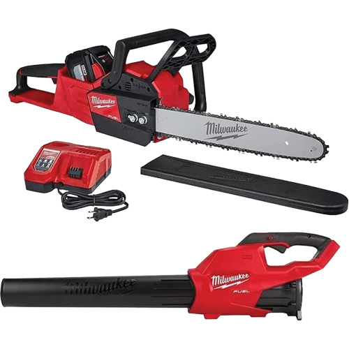 Cordless Chainsaw & Blower Kit, 16", Battery Powered, 18 V Cam Industrial