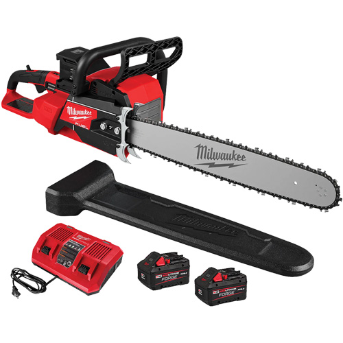 Fuel 20" Dual Battery Chainsaw Kit, Battery Powered, 5.8 HP Cam Industrial