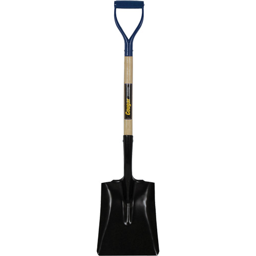Square Point Shovel, Hardwood, Tempered Steel Blade, D-Grip Handle, 41-1/2" Long Cam Industrial