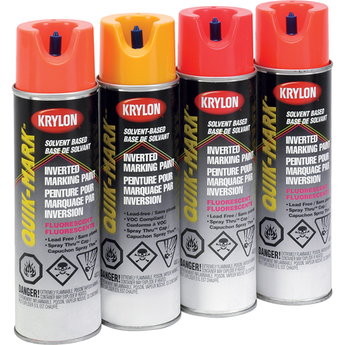 Industrial Quik-Mark Solvent-Based Inverted Marking Paint, 17 oz., Aerosol Can Cam Industrial