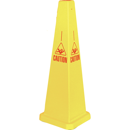C&ocirc;nes de d&eacute;viation Lamba  Caution , Anglais avec pictogramme Cam Industrial
