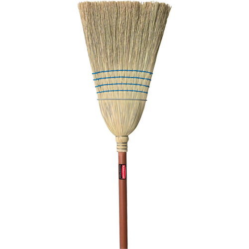 Warehouse Corn Broom, 4-String, Wood Handle Cam Industrial