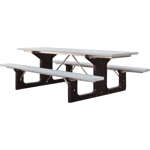 Recycled Plastic Picnic Tables, 6' L x 61-1/2" W, Grey Cam Industrial