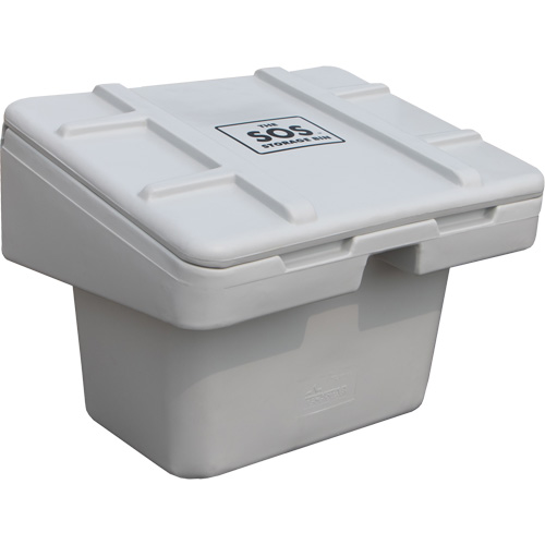 Salt Sand Container SOS, With Hasp, 30" x 24" x 24", 5.5 cu. Ft., Grey Cam Industrial