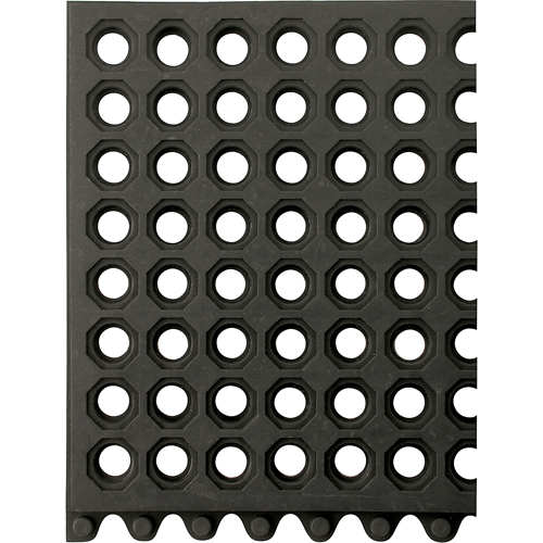 24/Seven&reg; Matting, Rubber, 3' W x 3' L, 5/8" Thick, Black Cam Industrial