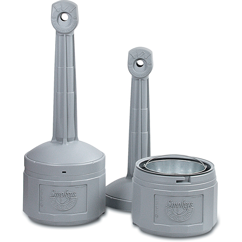 Smokers Cease-Fire&reg; Cigarette Butt Receptacle, Free-Standing, Plastic, 4 US gal. Capacity, 38-1/2" Height Cam Industrial
