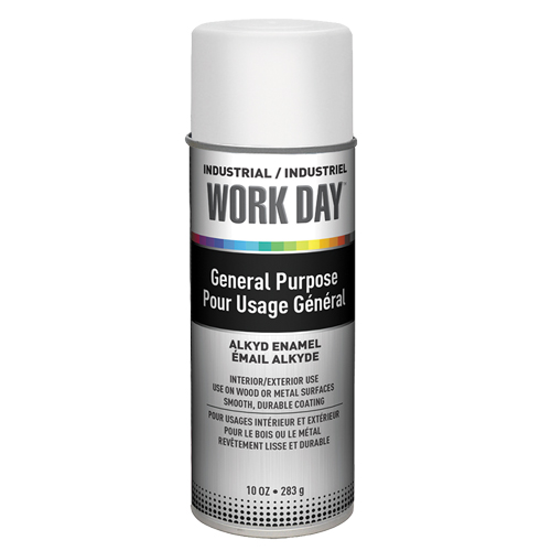 Industrial Work Day Paint, White, Gloss, 10 oz., Aerosol Can Cam Industrial