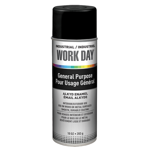 Peinture industrielle Work Day, Noir, Tr&egrave;s mat, 10 oz, Canette a&eacute;rosol Cam Industrial
