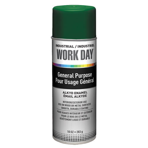 Industrial Work Day Paint, Green, Gloss, 10 oz., Aerosol Can Cam Industrial