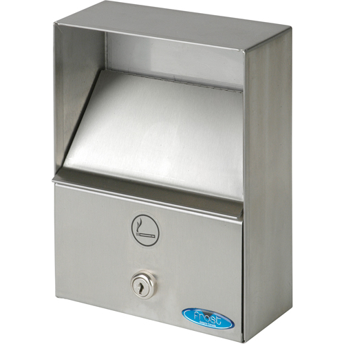 Cendriers, Montage mural, Acier inoxydable, Capacit&eacute; 1 litre, Hauteur 9" Cam Industrial