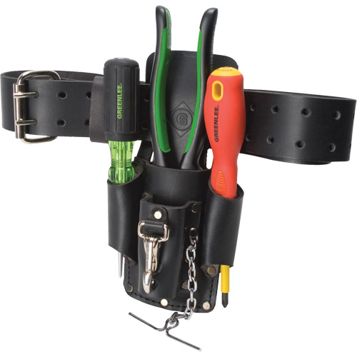 Tool Belt Pouch, Multiple Tool Holder, Leather, 4 Pockets Cam Industrial