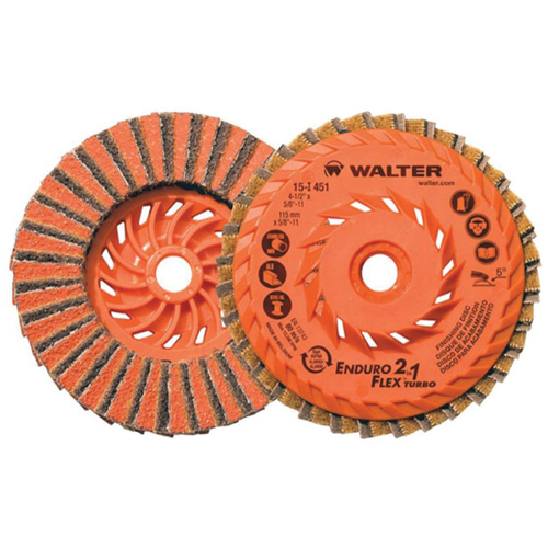 Disque de finition Enduro-Flex 2-en-1, 4-1/2" x 5/8"-11, Type 27, Grain 80, Oxyde d'aluminium Cam Industrial