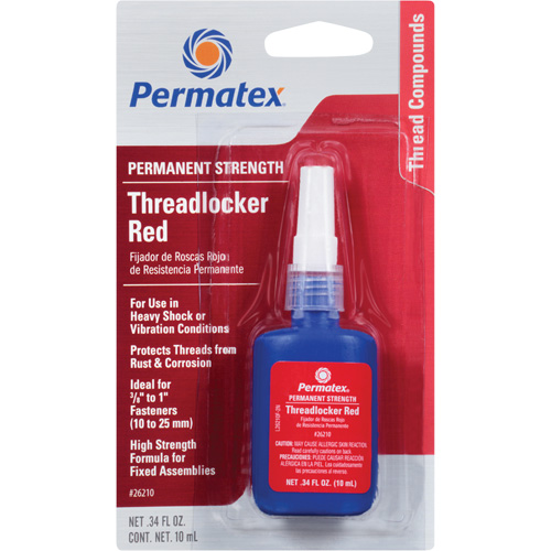 Threadlocker, Red, High, 10 ml, Bottle Cam Industrial