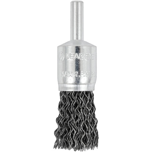 E050-20 Shaft Mounted Crimped End Brush, 1/2", 0.02" Fill, 1/4" Shank Cam Industrial