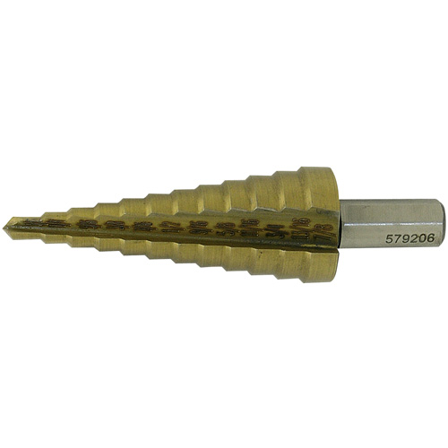 JET-KUT&reg; Super Premium M35 Step Drill, 3/16" - 7/8" , 1/16" Increments, High Speed Steel Cam Industrial