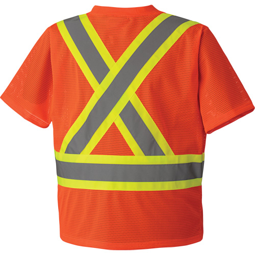 5994 High-Visibility Safety T-Shirt, Polyester, 2X-Large, High Visibility Orange Cam Industrial