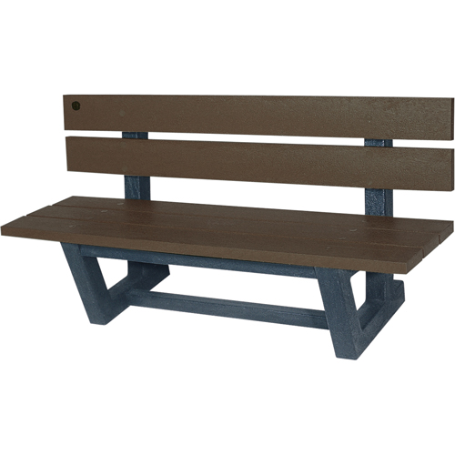 Outdoor Park Benches, Recycled Plastic, 60" L x 22-13/16" W x 29-13/16" H, Umber Cam Industrial