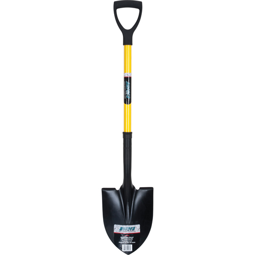 Round Point Shovels, Tempered Steel Blade, Fibreglass, D-Grip Handle Cam Industrial