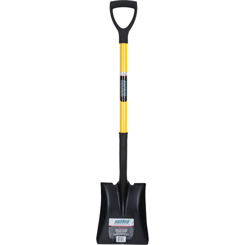 Square Point Shovel, Fibreglass, Tempered Steel Blade, D-Grip Handle, 32-1/2" Long Cam Industrial