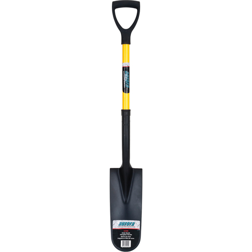 Drain Spade Shovels, Tempered Steel, 16" x 6" Blade, 28-1/2" L, D-Grip Handle Cam Industrial