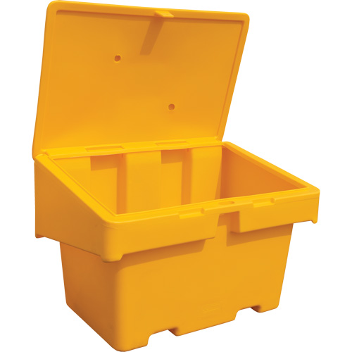 Salt Sand Container SOS, With Hasp, 48" x 33" x 34", 18.5 cu. Ft., Yellow Cam Industrial