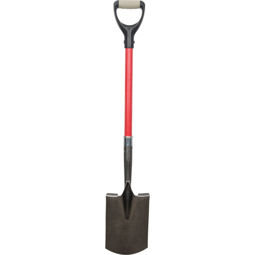 Heavy-Duty Shovels, Fibreglass, Carbon Steel Blade, D-Grip Handle, 30-1/2" Long Cam Industrial